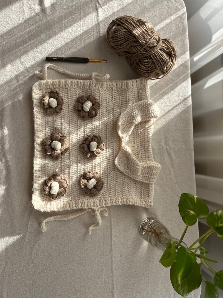 Kız Çocuk Bohem Örgü Yelek - Görsel 2