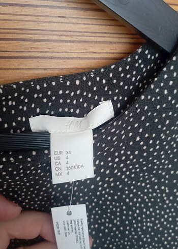 H&M kahverengi Uzun Kollu ince kısa elbise