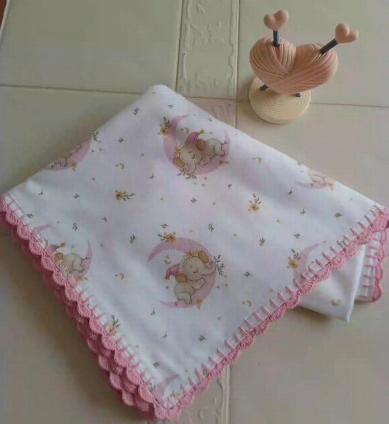 Kenar oyalı ,Renkli Desenli pazen ve müslim Bebek Battaniyesi - Görsel 5