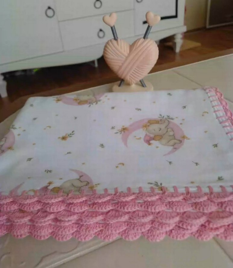 Kenar oyalı ,Renkli Desenli pazen ve müslim Bebek Battaniyesi - Görsel 4