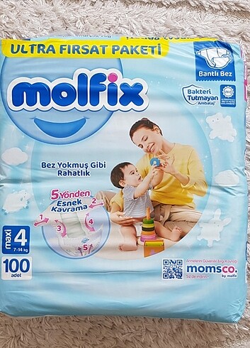 MOLFİX BANTLI BEZ *NO:4 EXTRA *ADET:100 TANE 
