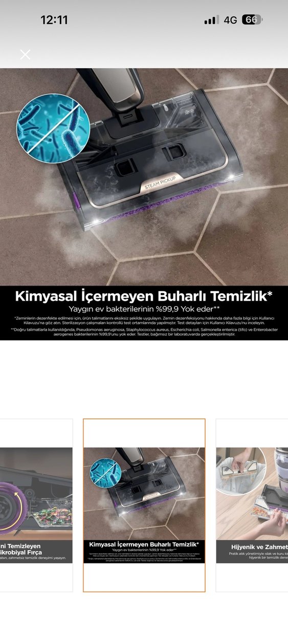 Shark SteamPickUp 3'ü 1 Arada Buharlı Zemin Temizleyici - Görsel 3