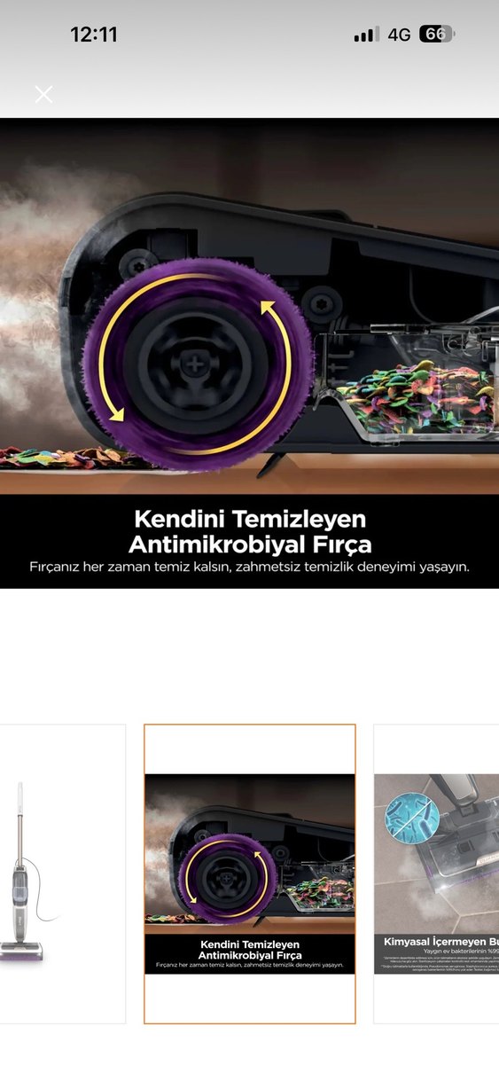 Shark SteamPickUp 3'ü 1 Arada Buharlı Zemin Temizleyici - Görsel 2