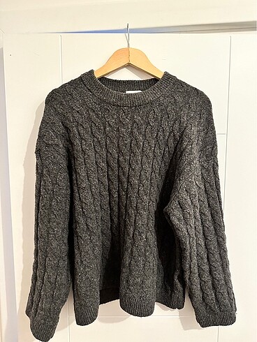 H&M gri örgü kazak