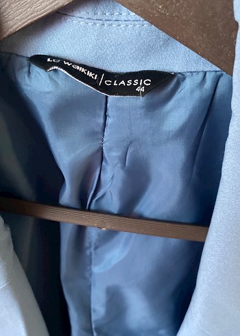 Mavi Düğmeli Kadın Midi Blazer Ceket - Görsel 3