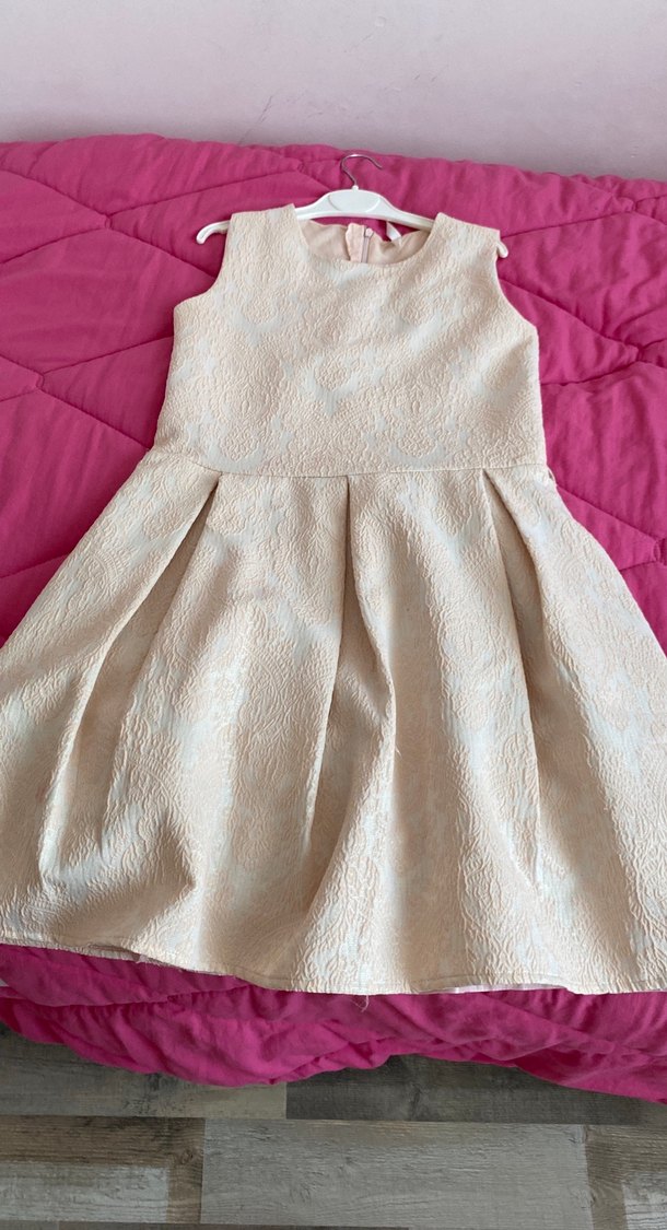 Klasik Modern Kız Çocuk Pileli Elbise - Görsel 4