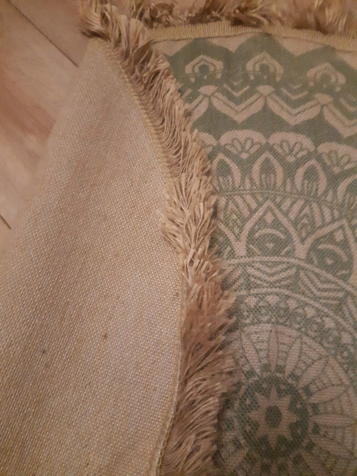 Bej ve Gri Nakışlı Bohem Yuvarlak Halı - Görsel 3