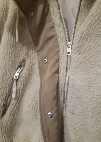 Pelus Bej Kadın Mont - Görsel 4