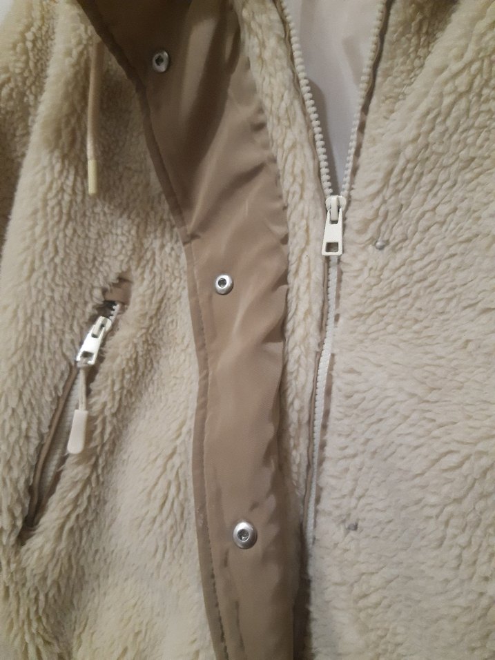 Pelus Bej  Kadın Mont - Görsel 4