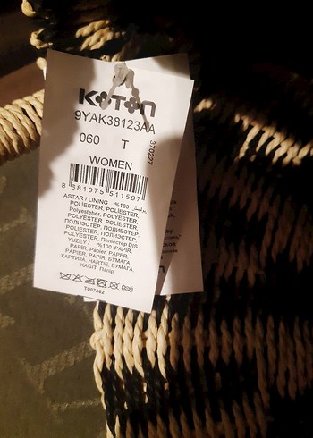 Zebra Desenli Zincir Detaylı Bohem Örgü Çanta - Görsel 5