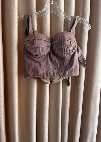 Süet Kumaşlı Strappy Midi Büstiyer
