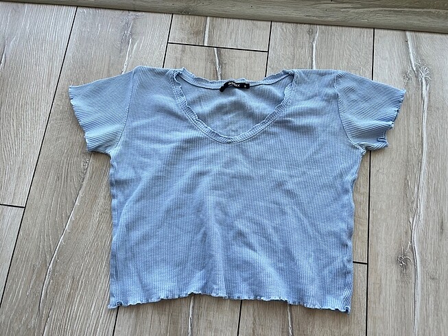 Mavi bluz crop tişört