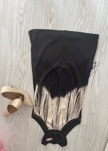 Siyah Mini Saten kadın elbise