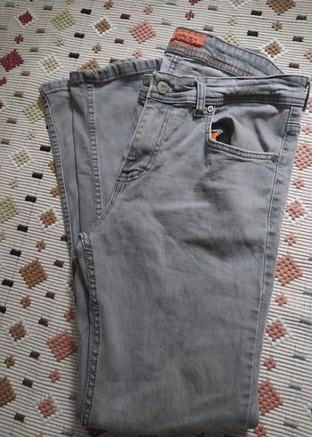 Gri Regular Fit Denim Erkek Jean