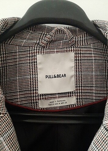 Pull and Bear Pull and bear ekoseli kaşe kaban