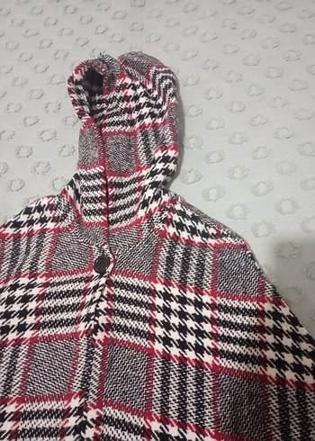 Uzun Kareli Gri Kadın Panço - Görsel 2