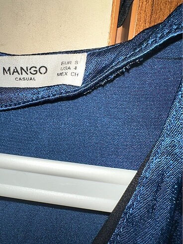 Mango Mango Mavi saten elbise