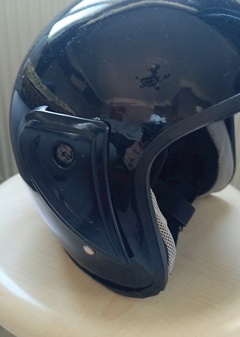 Siyah Deri Kemerli Motosiklet Kaskı - Görsel 4