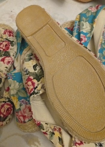 Çiçek Desenli Bohem Kadın Hasır Ayakkabı - Görsel 3