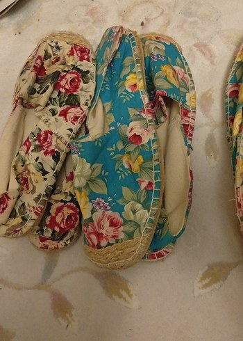 Çiçek Desenli Bohem Kadın Hasır Ayakkabı - Görsel 5