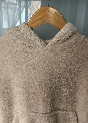 Kız Çocuk Bej Peluş Sweatshirt - Görsel 2