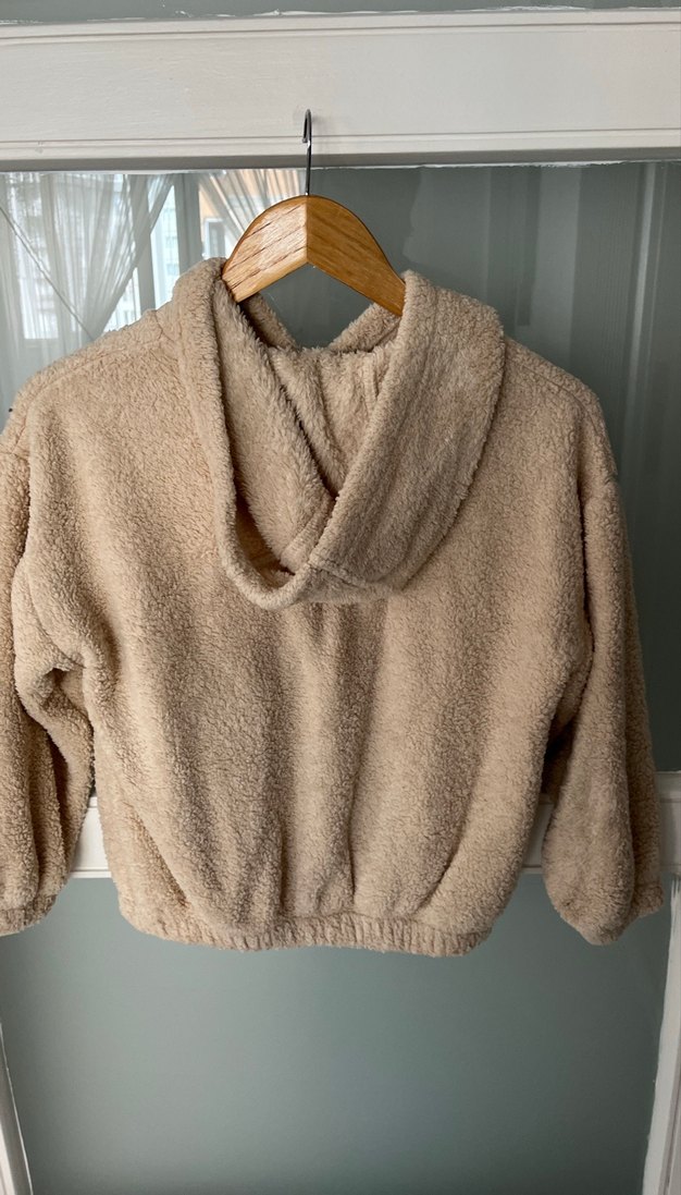 Kız Çocuk Bej Peluş Sweatshirt - Görsel 4