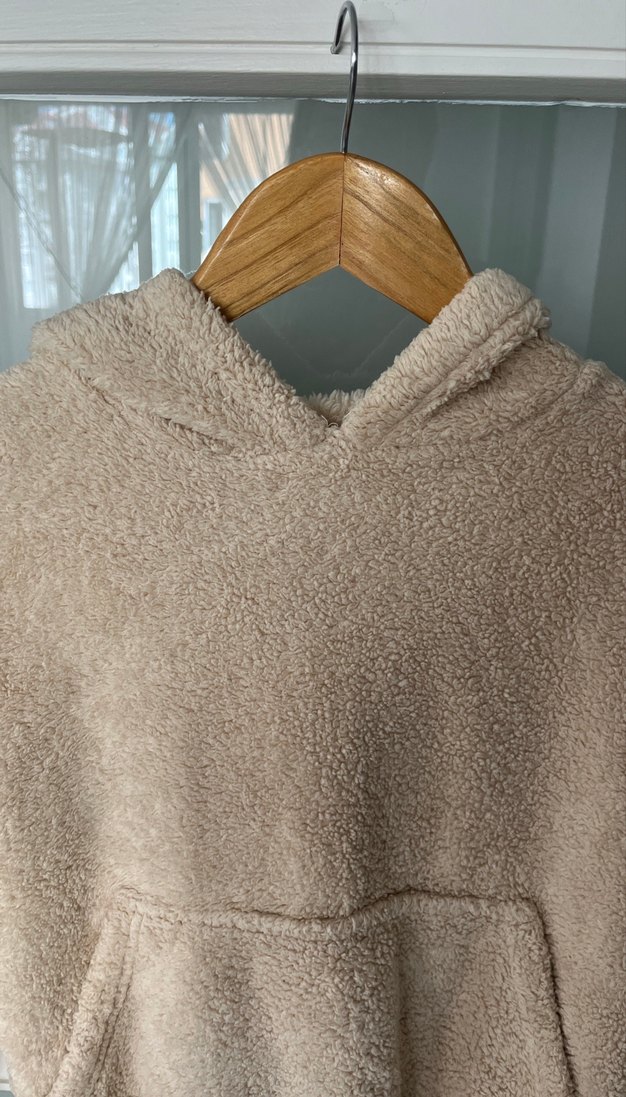 Kız Çocuk Bej Peluş Sweatshirt - Görsel 2