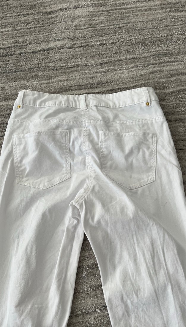 Beyaz Kadın Pantolon - Görsel 5