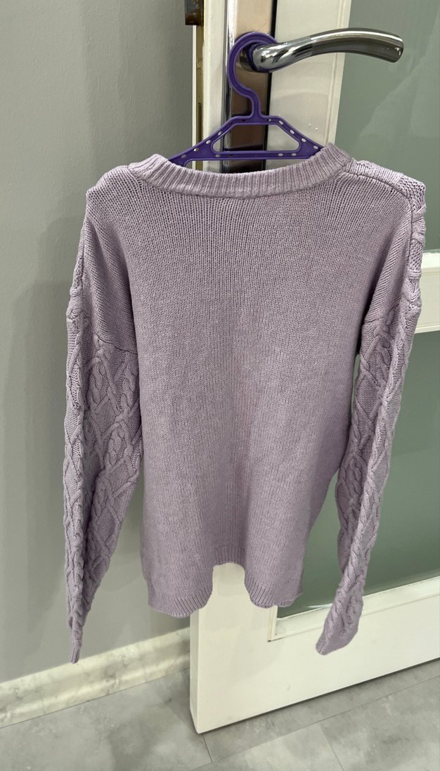 Mor Örgü  Triko Kazak - Görsel 4