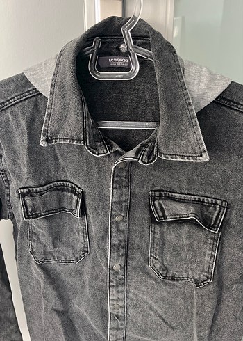 Gri Düğmeli erkek çocuk gömlek - Görsel 2