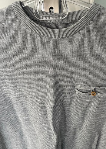 Gri Düğmelierkek çocuk kazak - Görsel 2