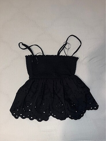 Stradivarius SİYAH Fırfırlı Top