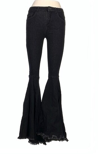 Siyah İspanyol paça pantolon goth vintage
