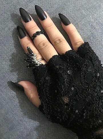 American Vintage siyah dantelli eldiven goth gotik