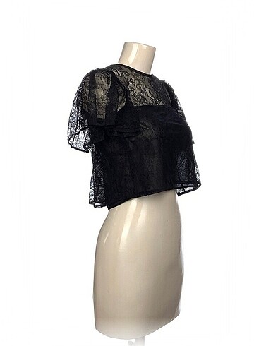 Zara Dantelli siyah bluz goth gotik
