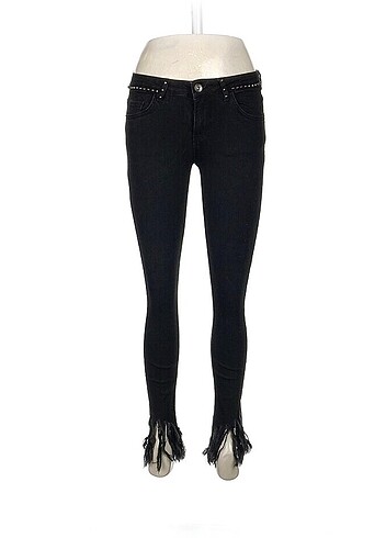 Zımba detaylı jean kot pantolon goth