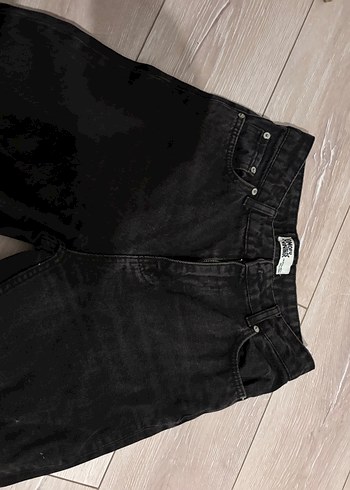 Siyah Rahat Kesim Midi Kadın Kot Pantolon - Görsel 3