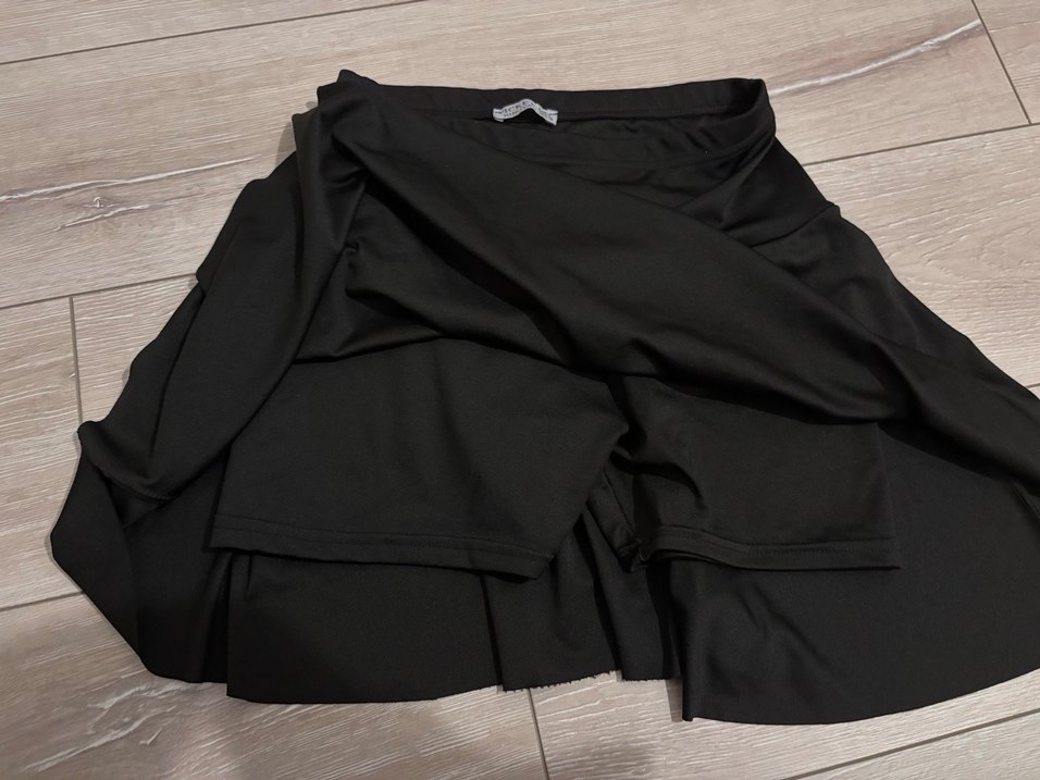 Drapeli Siyah Midi Etek - Görsel 2