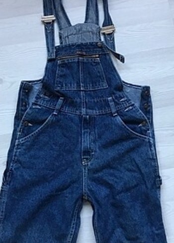 Kadın Lacivert Denim Uzun Salopet - Görsel 2