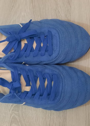 Kadın erkek  Mavi Süet Spor Ayakkabı - Görsel 3