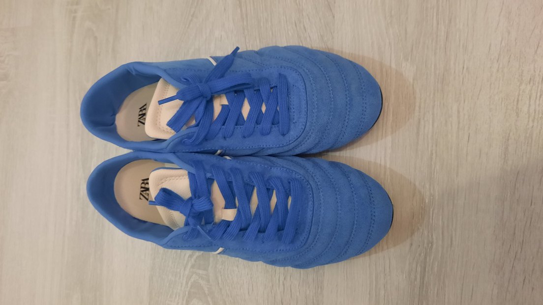 Kadın erkek  Mavi Süet Spor Ayakkabı - Görsel 3