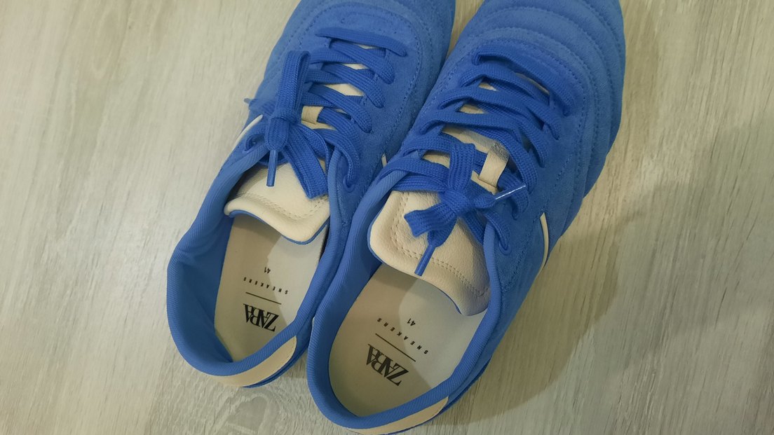 Kadın erkek  Mavi Süet Spor Ayakkabı - Görsel 4