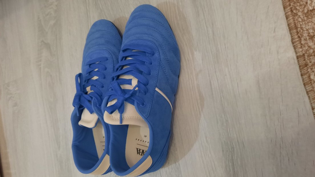 Kadın erkek  Mavi Süet Spor Ayakkabı - Görsel 5