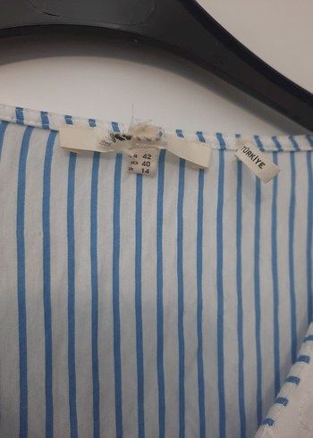 Nakışlı Bohem Pamuklu Mavi Gömlek - Görsel 6