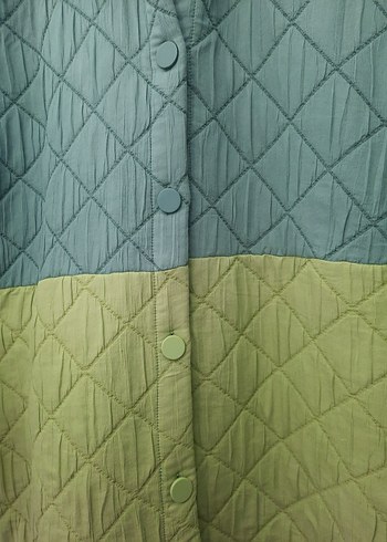 Düğmeli Pastel Yeşil Kısa Kadın Ceket - Görsel 2