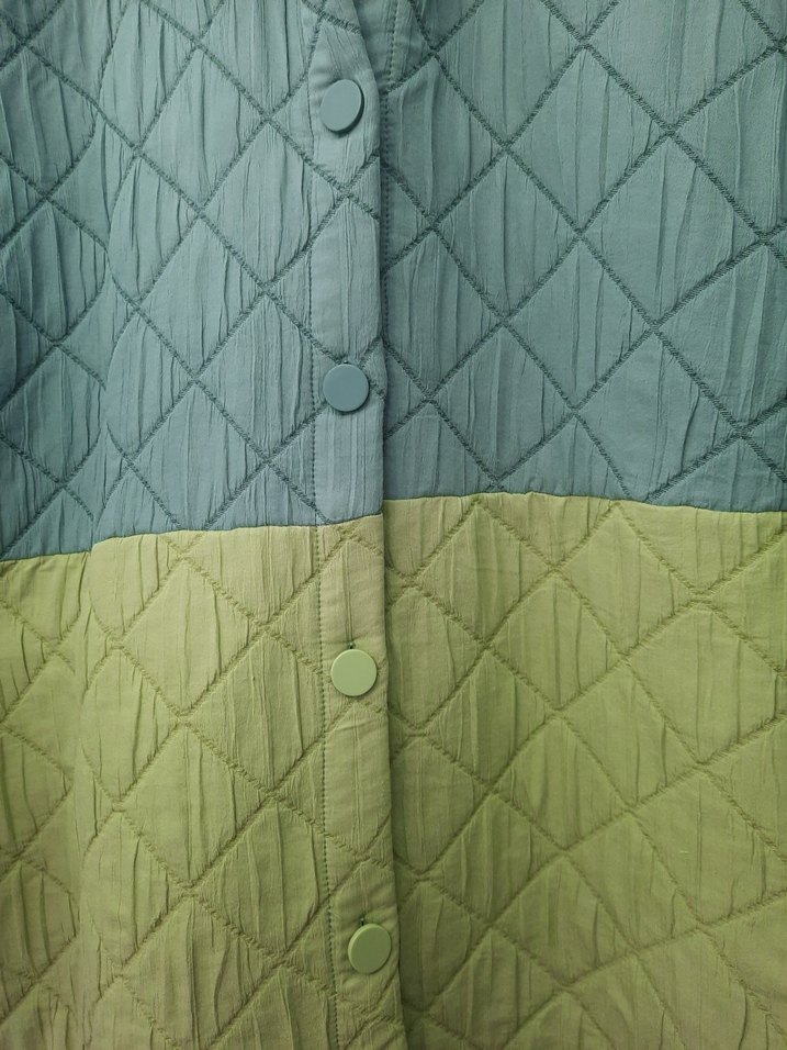 Düğmeli Pastel Yeşil Kısa Kadın Ceket - Görsel 2