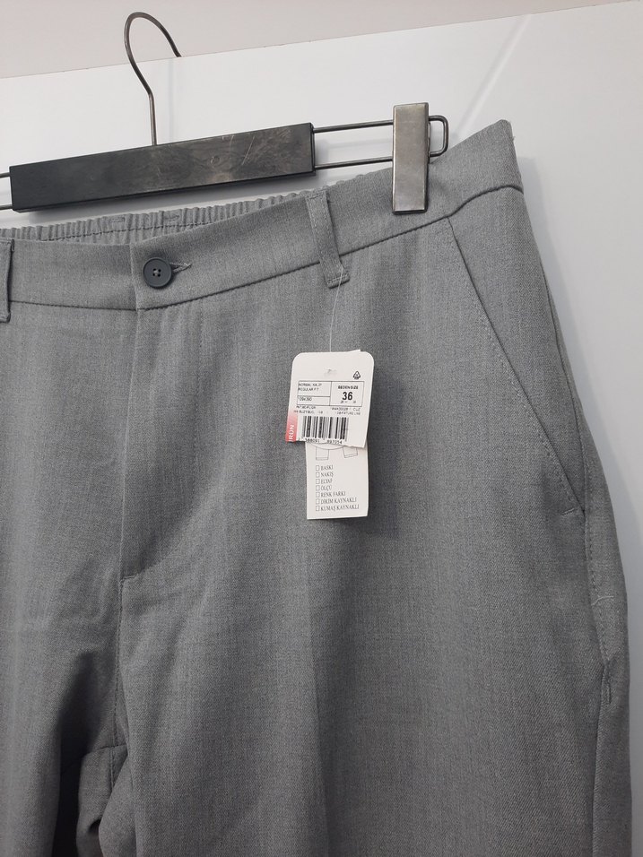 Gri Regular Fit Erkek Pantolon - Görsel 3