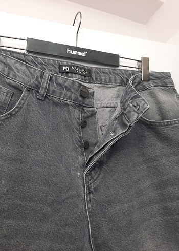 Gri Erkek Kot Pantolon Bel Detaylı - Görsel 3