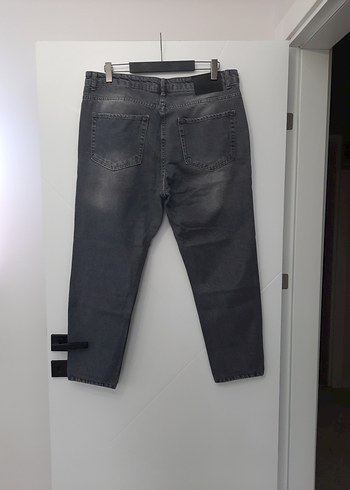 Gri Erkek Kot Pantolon Bel Detaylı - Görsel 6