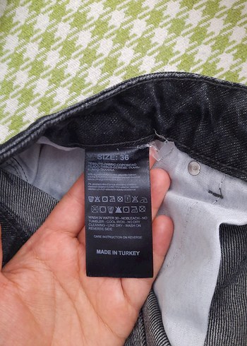 Gri Erkek Kot Pantolon Bel Detaylı - Görsel 4